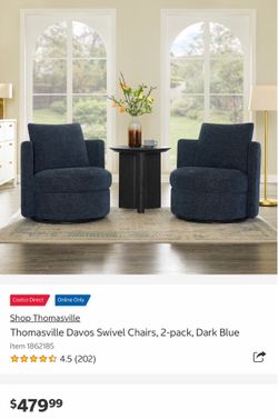 Costco- Thomasville 2‑Piece Fabric Swivel Chair Set