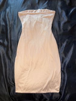 Nude Double-Layer Bodycon Mini Dress – Size Small