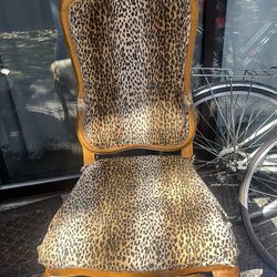 Leopard print chair and bench seat