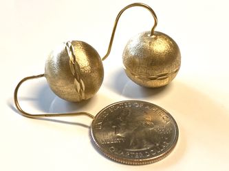10k Yellow Gold Ball Drop Earrings
