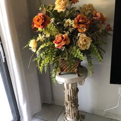 Antique De Flor  Con Pedestal