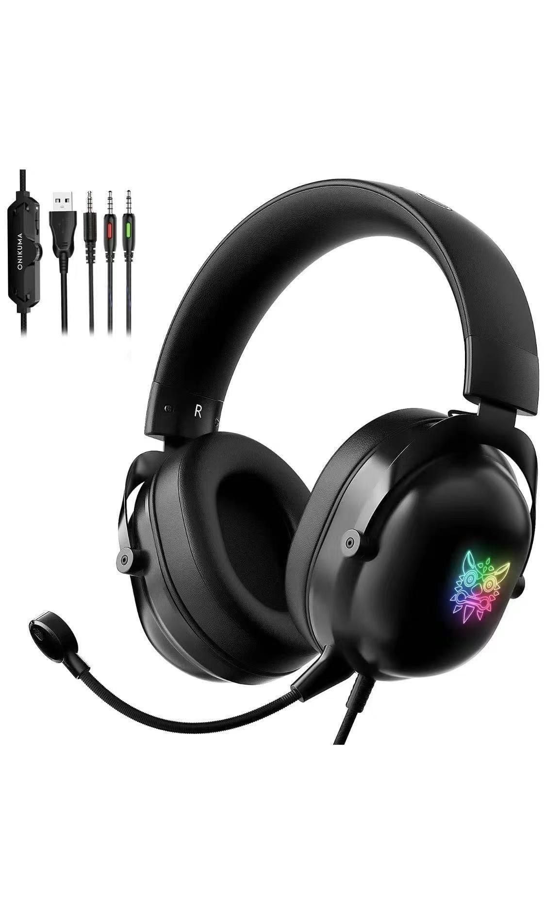 Stereo Gaming Headset for Xbox One,PS4,PS5,PC,Laptop,Mic Headphones, Gaming Headphones with Mic for Computer Headset Mic with Noise Cancelling