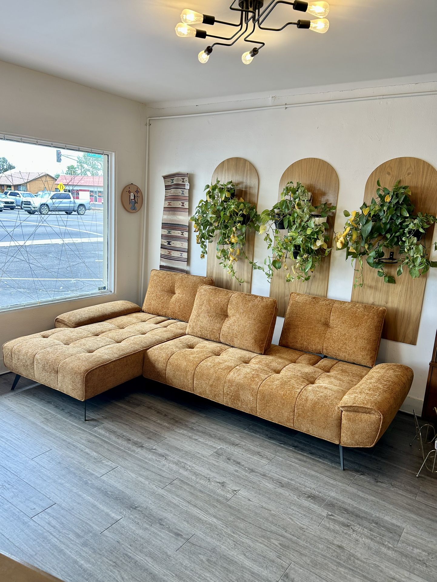 New Modern Orange Sectional With Adjustable Back / Modern Sofa / Chaise