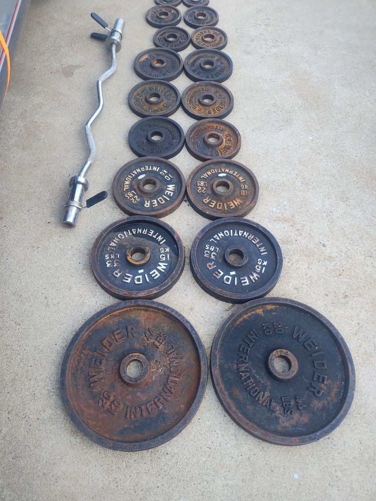 Vintage Weider Olympic Weight Plates/ Weight/ Barbell/ Gym Equipment/ Pesas