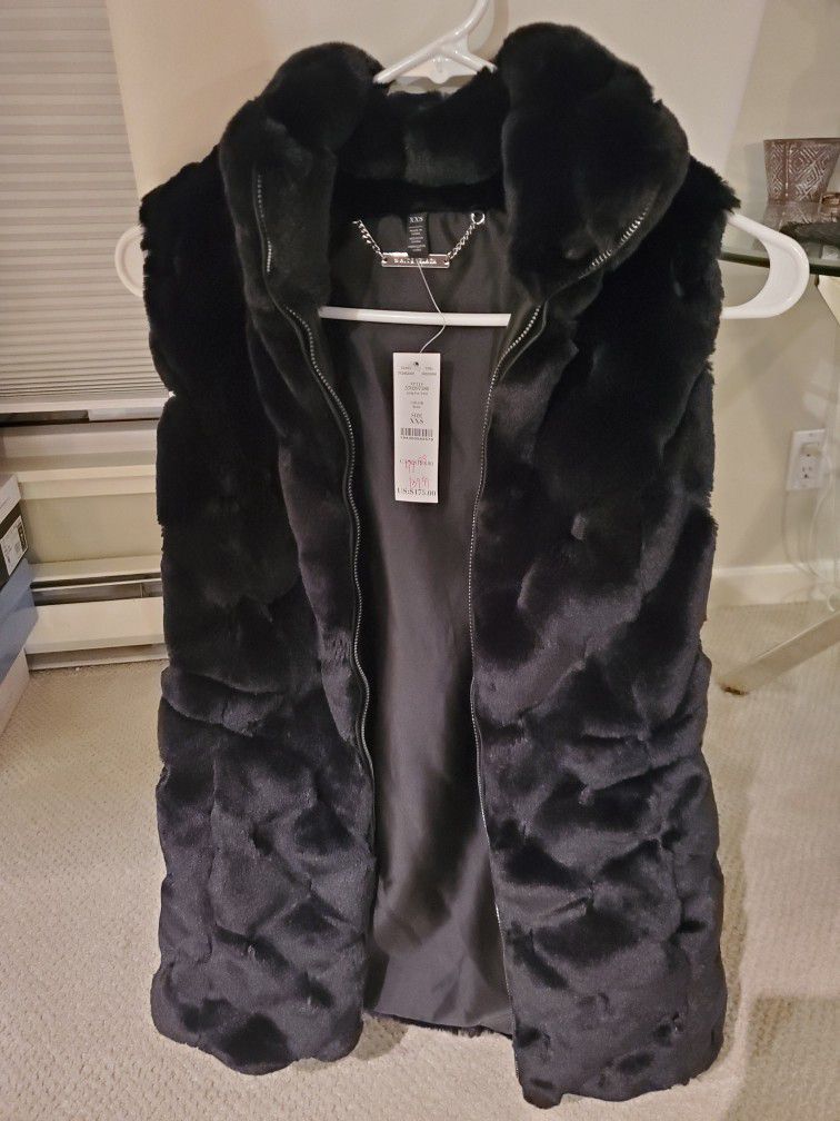 Soft Black Faux Fur Vest