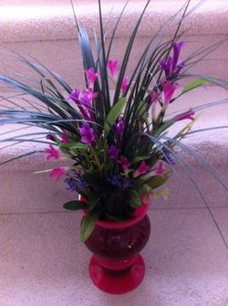 Unique vase with flowers