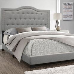 Emma Gray Queen Bed, ASK, King Bed, Twin Bed, Full Bed, Mattress, Box Spring, Living Room Set, Bedroom Set, Dining Room Set