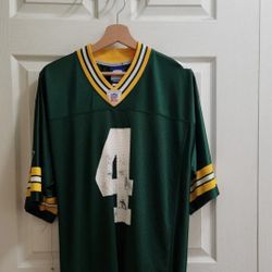 Vintage Brett Favre #4 Green Bay Packers Logo 7 Football Jersey Medium  White Nfl