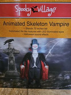 Spooky Village 72" animate skeleton vampire animatronic halloween