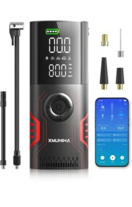 Tire Inflator Portable Air Compressor - 10000mAH Air Pump for Car Tires with APP, 150PSI Tire Pump with Digital Pressure Gauge, Cordless Tire Inflator