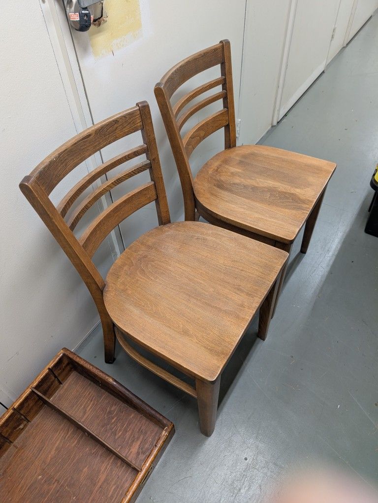 Lot Of 3x Solid Wood Chairs