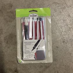 Testors 281208 Model Building Supplies Set: Drop Cloth, Brushes, Knife, Tips