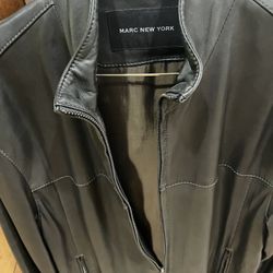 leather coat jacket mens 42L-44L mark new york