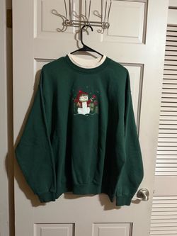 Women’s Vintage Top Stitch Christmas Snowman Sweatshirt Size 2XL  - Small Stain