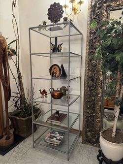 Beautiful Etagere Metal Glass Shelf Stand