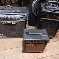 Guitar Amps Various Kinds Electric Guitar Microphone Amplification Amplifier Stage Performance 