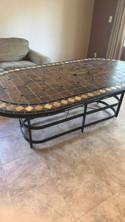 Outdoor / Indoor Patio Dining Table. Tiled top.