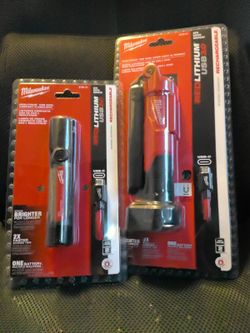 Milwaukee Red Lithium Usb 3.0 Rechargeable Flashlights 550L Stick Light Wit He Magnet, And 800L Compact Flashlight. $135 OBO