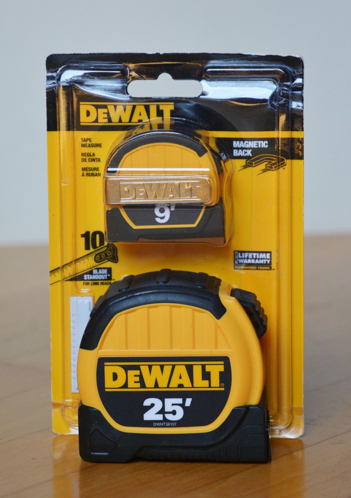 DeWalt 9 ft and 25 ft tape measures