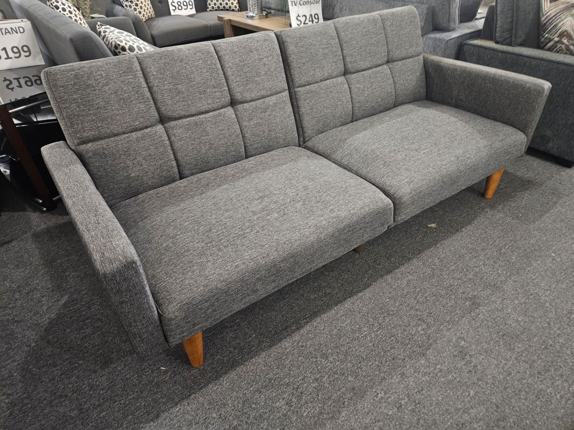 Brand new 79" x 42" gray linen sofa bed