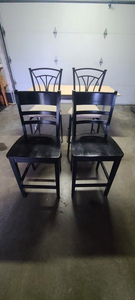 Black Wooden Bar Stools