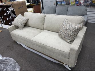 87” Two Cushion Sofa Brand New with Throw Pillows