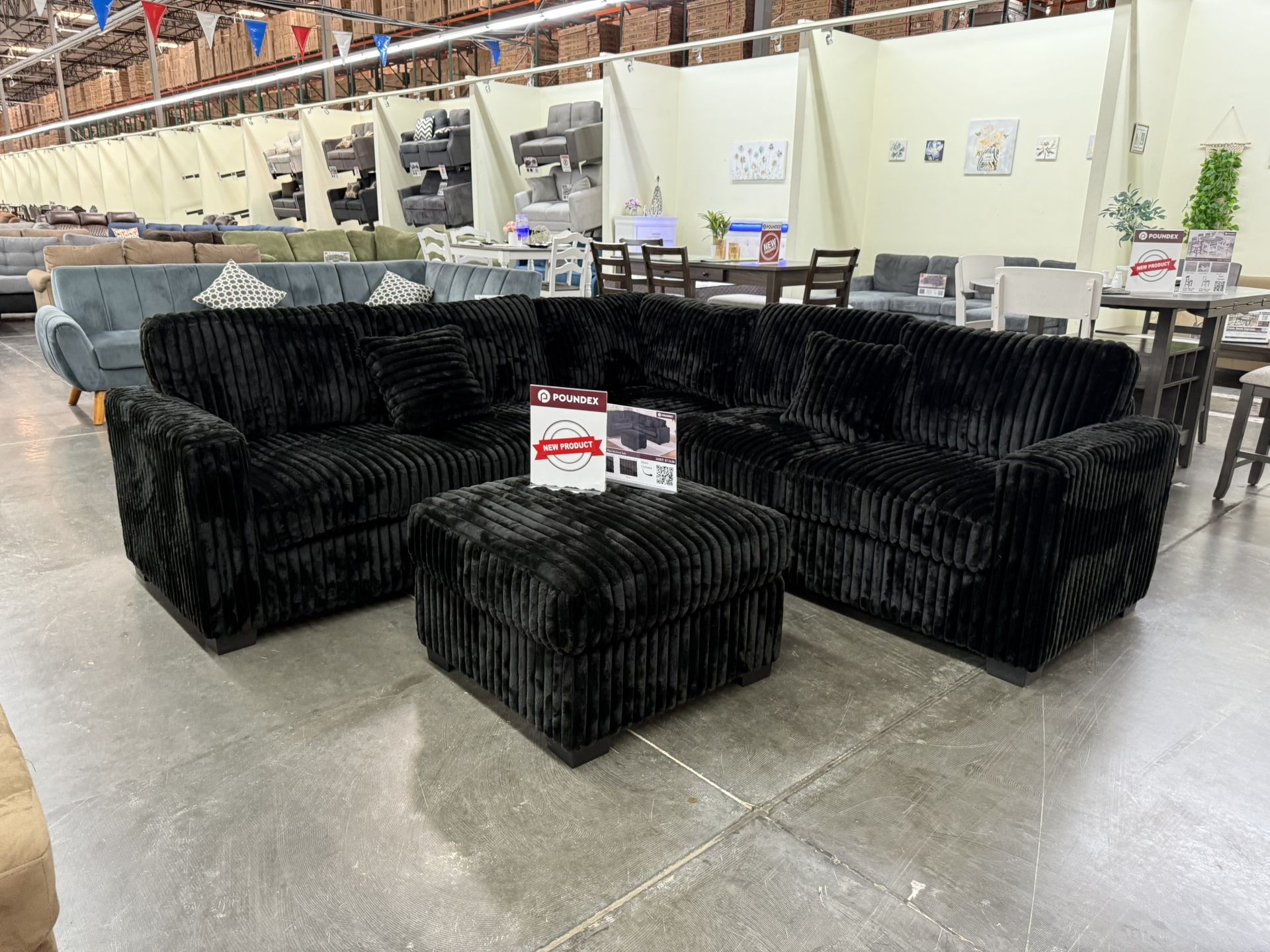 New Black Sectional