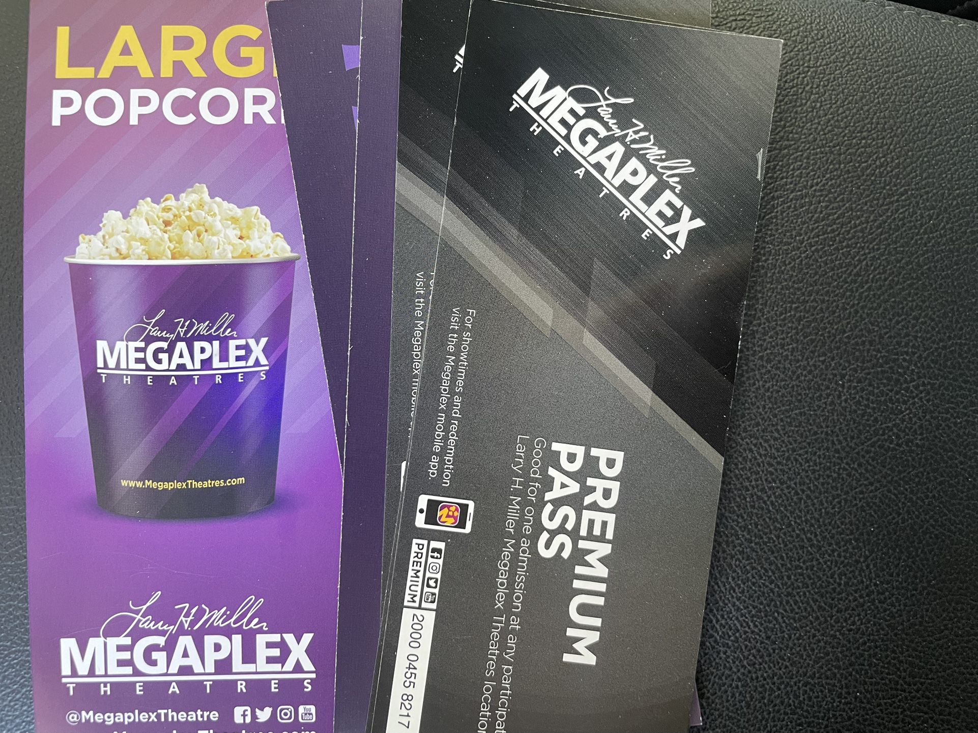 5 - Megaplex Movie Tickets & 1 Large Popcorn 