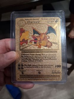 Charizard Gold Metal Pokémon Card