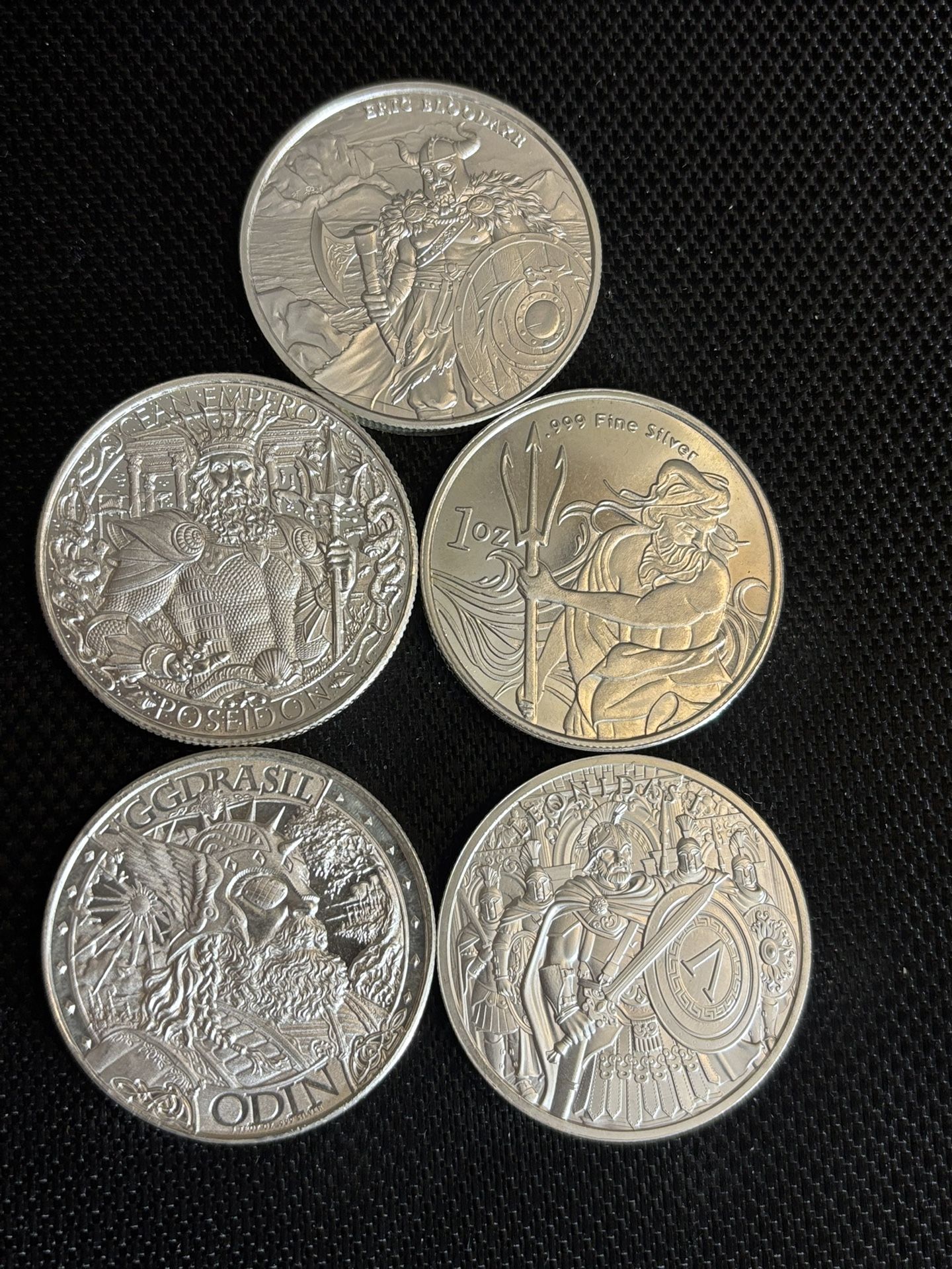 5 Mythical Art Coins Take 1 or All 1 ozt Fine Silver High Relief