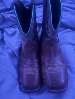 Brown leather boots
