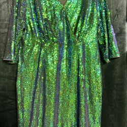 Belle Poque Vintage 50s Sequin Pencil Dress Glitter Dresses for Women. 2XL