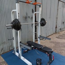 Pro HR500 Fitness Gear Squat rack / gym / gymnasio / Olympic Weight Plates / pesas / bench press / Power Rack / Fitness