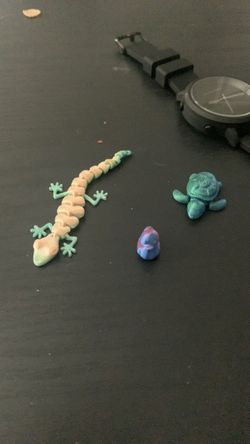 3D Printed Articulated Lizard and Turtle Figurines