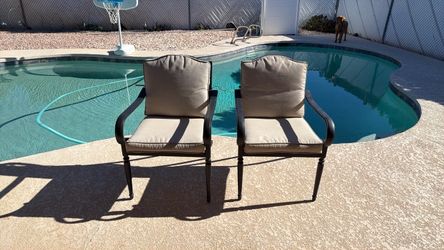 Outdoor Patio Chairs with Cushions – Set of 2
