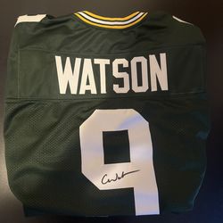 Signed Christian Watson Green Bay Packers #9 Jersey beckett authentication