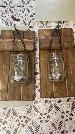 Rustic wood sconces