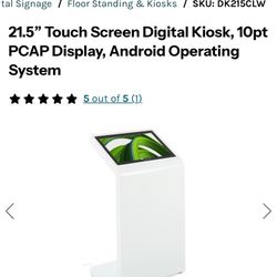 21.5” Touch Screen Digital Kiosk, Displays 2 Go, White, Like New