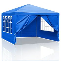 10x10 White Gazebo Wedding Party Tent Canopy With Windows & Sidewalls - (FOR SALE