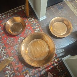 Antique Egyptian Copper Bowls For Communal Eating
