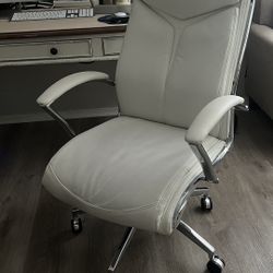 White Leather Office Chair 