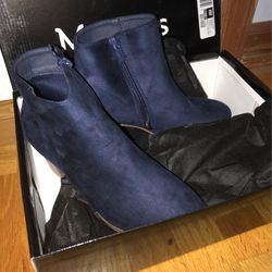 Navy Colored Swede Boots