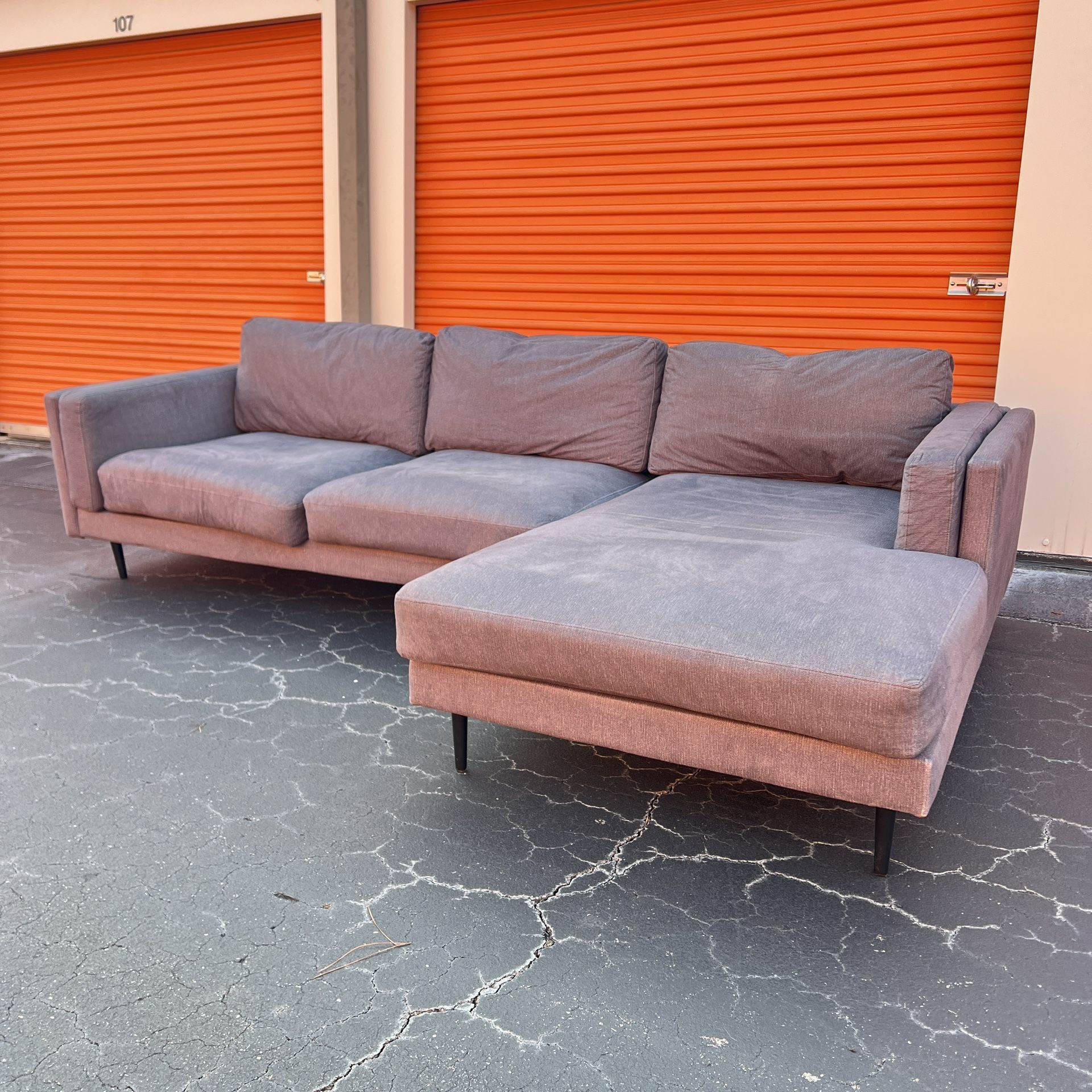 Free Delivery - Modern Gray Sectional Couch