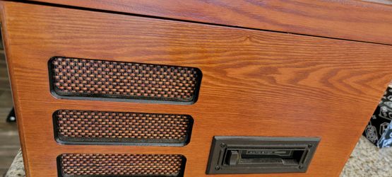 Retro wooden record player