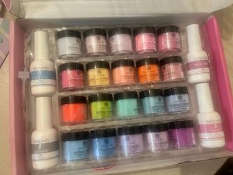 SAVILAND 49 PCS Dip Nails Powder Starter Kit - 40 Colors Hot Pink Red Gentle Nude Glitter Dip Powder Liquid Set with Base & Top Coat Activator Brush S