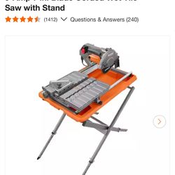 Ridgid Wet Tile Saw With Stand 