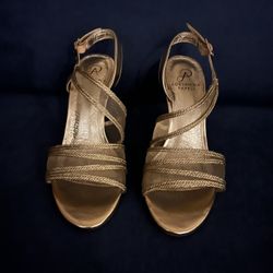 Adrianna Papel Adelphi Womens Platino Metallic Rope Sandals 7.5