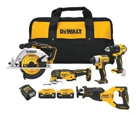 Brand New Still I The Box DEWALT 20V MAX 5-Tool Power Tool Combo Kit (2-Batteries and Charger Included)