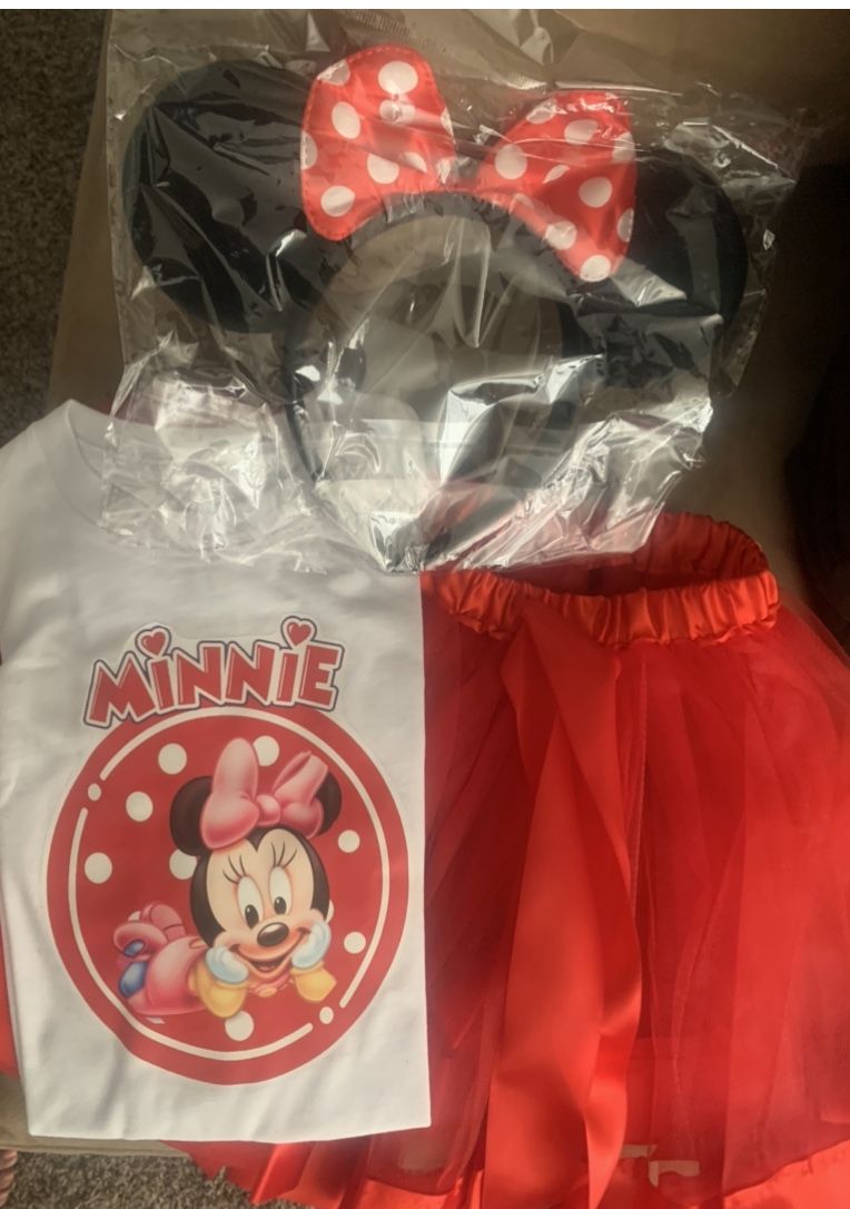 Minnie Mouse 5T Party Outfit Tutu Red