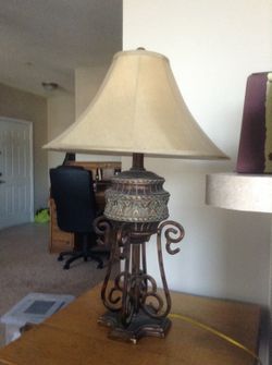Pr. Bronze finish lamps